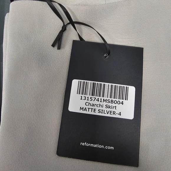 Reformation Silver Mini Pencil Skirt Cocktail - Picture 6 of 11